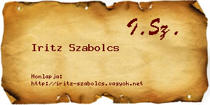 Iritz Szabolcs névjegykártya